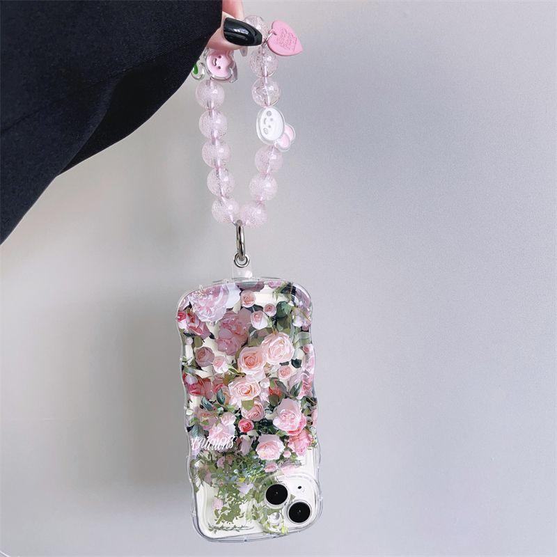 Fresh Pink Flowers With Wristband For iPhone Case - Most iPhone Case