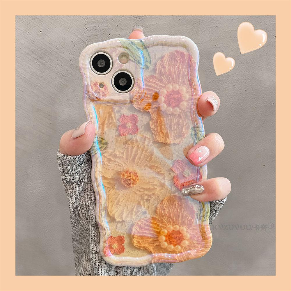 Luxury Pearl Oil Painting Flower iPhone Case - Most iPhone Case