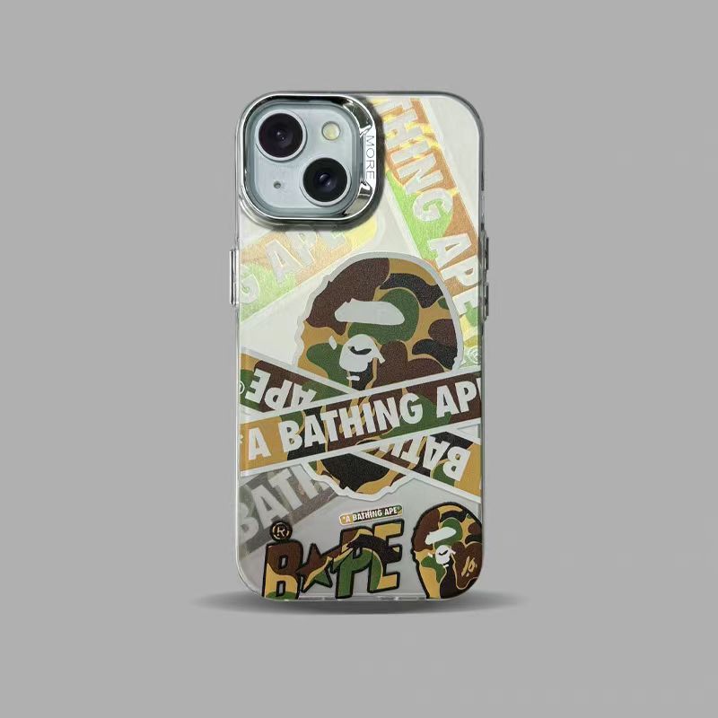 Frosted electroplated camouflage iPhone case