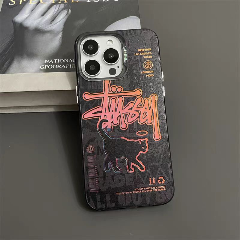 Frosted electroplated graffiti iPhone case