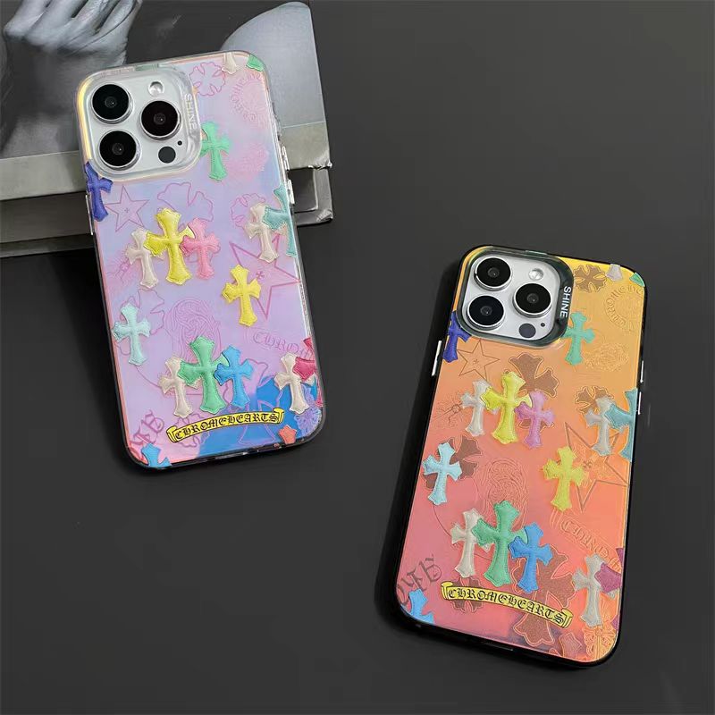 Frosted electroplated laser cross iPhone case