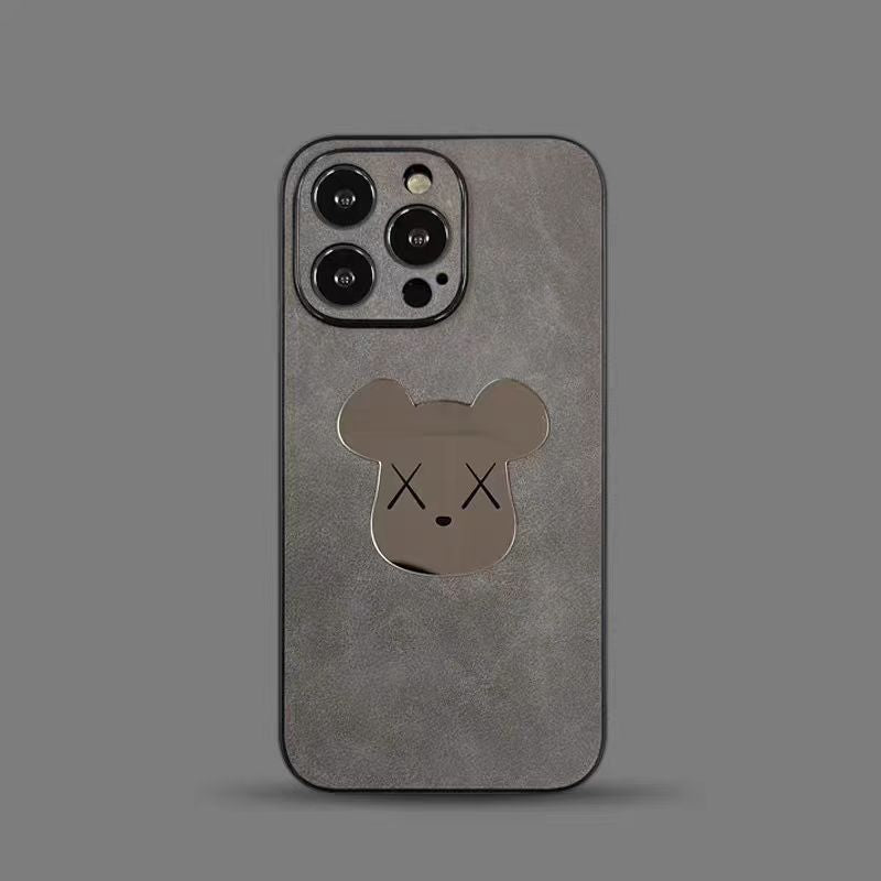 【Bear】Stylish Suede Leather iPhone case