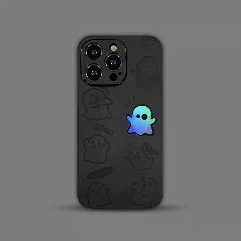 【Little Ghost】Stylish Suede Leather iPhone case