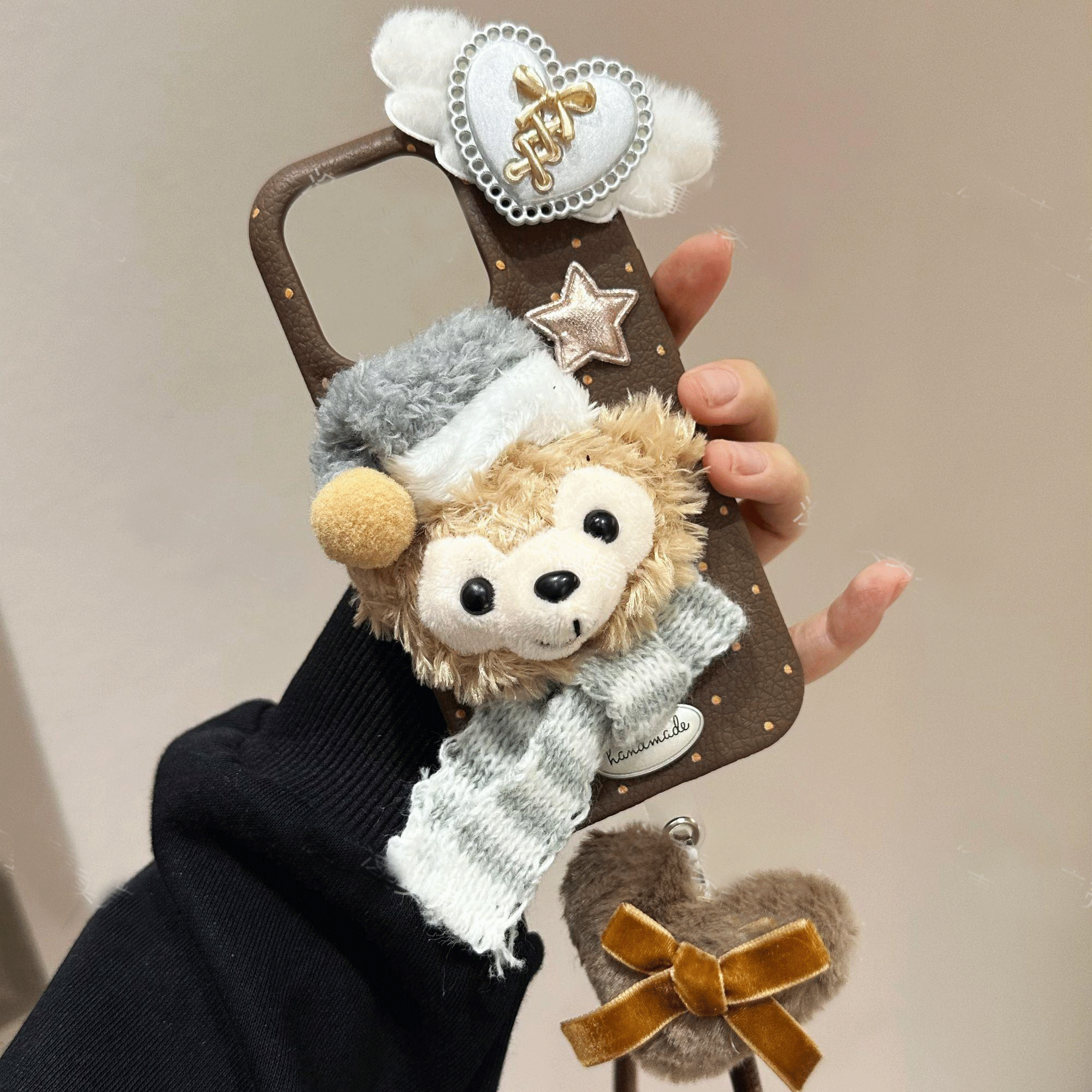 Handcrafted Warmth: Teddy Scarf Plush Phone Case