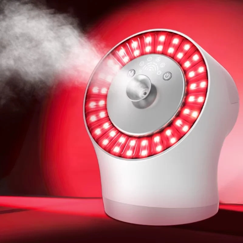 LED Facial Steamer with 240ML Storage Tank, Warm Mist Steam Sprayer for Deep Cleansing and Moisturizing Skin