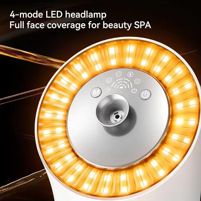 LED Facial Steamer with 240ML Storage Tank, Warm Mist Steam Sprayer for Deep Cleansing and Moisturizing Skin