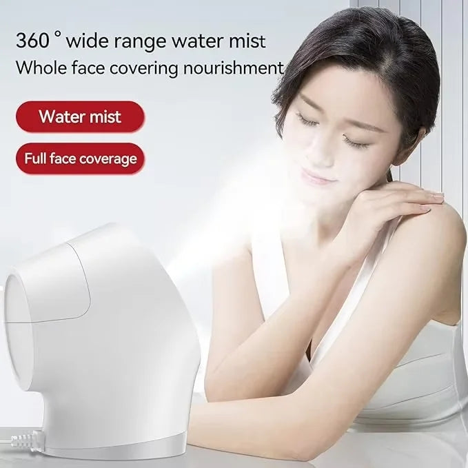 LED Facial Steamer with 240ML Storage Tank, Warm Mist Steam Sprayer for Deep Cleansing and Moisturizing Skin