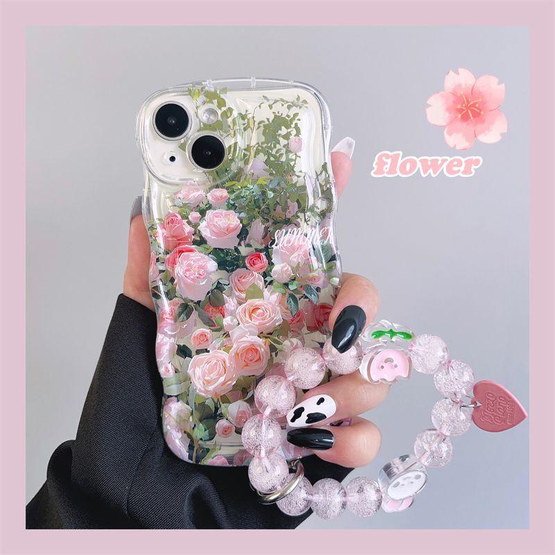 Fresh Pink Flowers With Wristband For iPhone Case - Most iPhone Case