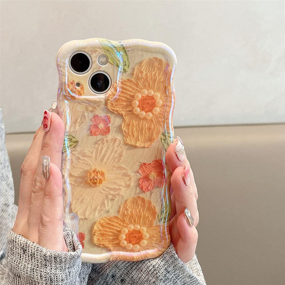 Luxury Pearl Oil Painting Flower iPhone Case - Most iPhone Case