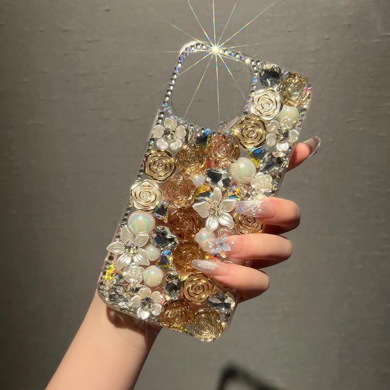 Luxury Rhinestone Diamond Rose iPhone Case - Most iPhone Case