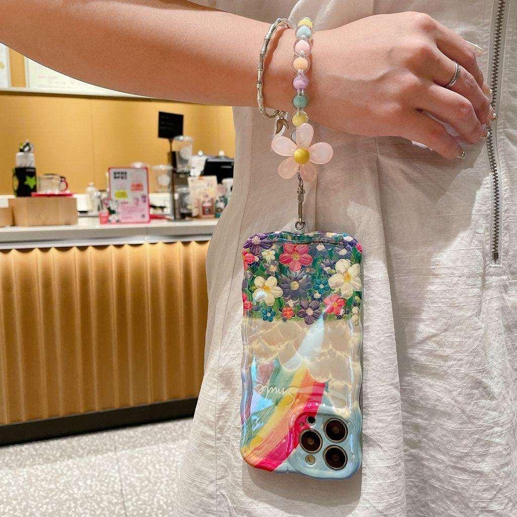 Rainbow Cloud Flower With Wristband For iPhone Case - Most iPhone Case