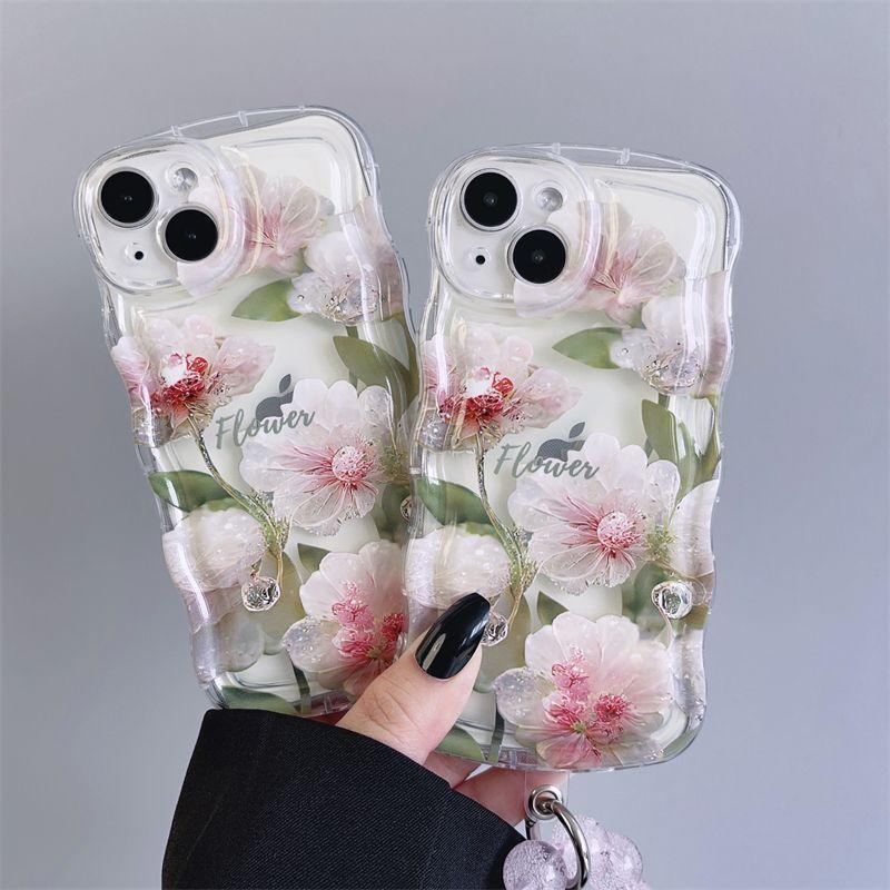 Fresh Pink Flowers With Wristband For iPhone Case - Most iPhone Case